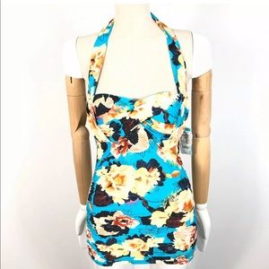 Seafolly Kabuki Bloom Floral Halter Tankini Top